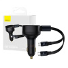 Nabíjačka do auta Baseus Enjoyment s káblami USB-C, 33 W (čierna)