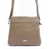 MiaMore Kožená crossbody dámská kabelka se třemi oddíly taupe hnědá