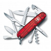 Victorinox 1.3713.T, vreckový nôž Huntsman, 91 mm, 15 funkcií, červený priehľadný.