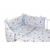 BABY NELLYS 3-dielna sada mantinel s obliečkami, Líška a zajac, modré 135x100