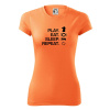 Eat sleep play - šach - Dámske Fantasy športové (dresovina) - 2XL ( Neon mandarine )