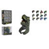 Prstienok dinosaurus nastaviteľný plast 2x4cm mix druhov v blistri