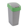 Slovakia Trend Strend Pro 2211251 - Kôš Curver® FLIP BIN 45L, šedostříbrná/zelená, na odpadky