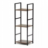 Regál Autronic, 3 police, dekor staré drevo, MDF, čierny lak (GD-213 OLW)