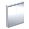 Geberit ONE - Zrkadlová skrinka s LED osvetlením, 75x90x15 cm, 2 dvierka, vstavaná, biela 505.802.00.2