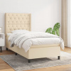 vidaXL Posteľný rám boxsping s matracom krémový 80x200 cm látka - Krémová - 104948-205049