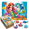 Drevené Puzzle 40 dielikov Morská panna a Delfín pre deti Wooden.City