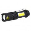 Svietidlo Flashlight NX1040 3W, 70+65lm s bočným svetlom, Zoom, 1xAA, krabica 12ks