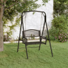 Záhradná lavica, lavička - Vidaxl Garden Swing, 124 cm, čierna, oceľ (Vidaxl Garden Swing, 124 cm, čierna, oceľ)