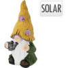 Záhradná dekorácia trpaslík so solárnym svetlom 37 cm Žltá čiapka