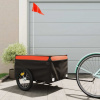 vidaXL Vozík za bicykel, čierno oranžový 45 kg, železo 94082