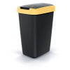 Prosperplast Odpadkový kôš COMPACTO FLAS s vekom čierny/žltý, variant 25 l