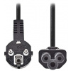 NEDIS napájecí kabel/ Typ F Zástrčka - IEC-320-C5/ přímý/ úhlový/ trojlístek/ černý/ bulk/ 2m CEGL10100BK20
