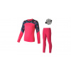 SENSOR MERINO IMPRESS SET dětský triko dl.rukáv + spodky magenta/floral 130