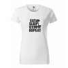 Handel Tričko - Eat Sleep Gym Repeat Farba: biela, Veľkosť: L, Strih trička: dámsky