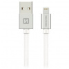 Swissten 71523303 Datový, Textile Usb / Lightning, 2m, stříbrný