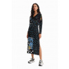 Desigual Dámske šaty DOTS Čierna S Šaty