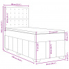 vidaXL Posteľný rám boxspring s matracom krémový 90x190 cm látka - Krémová - 214562-197829