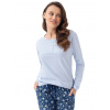 Dámske pyžamo Luna 334 3XL - Modrá-kvety / 3XL