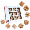 Sada drevených 3D kociek hlavolamov 9v1 | Logické puzzle IQ (B017)