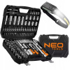 Nástrčné Kľúče NEO 110 ks 1/4 1/2 puzdro + Čelová Baterka