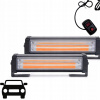 Podwójne żółte światła stroboskopowe COB 12V - ostrzegawcze 4W, LED