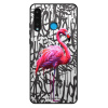 Lesklé pouzdro iSaprio pro Huawei P30 Lite - Flamingo Graffiti (Lesklé pouzdro, kryt, obal iSaprio Exclusive na mobil Huawei P30 Lite s motivem Flamingo Graffiti - elegantní skleněný vzhled, skvělá oc