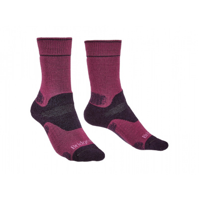 Dámské turistické ponožky Bridgedale Hike Midweight Wmns Merino Performance Boot berry - M (5-6,5) / EU 38-40 / 23-25 cm