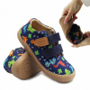 AMEKO TENISKY BAREFOOT DETSKÉ KOŽENÉ NEO DINO, MODRÉ, VEĽKOSŤ 28