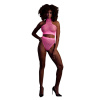 Ouch! Glow in the Dark Turtle Neck and High Waist Slip Neon Pink