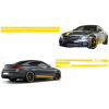 KITT Set Sticker Side Decals & Upper Bonnet Roof Tailgate Matte Yellow suitable for MERCEDES C205 Coupe A205 Cabriolet (2014-up)