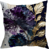 HomeView Obliečka na vankúš Royal Bloom – fialovo-zlatý kvetinový motív s luxusným nádychom Veľkosť: 45x45 polyester