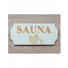 LYMFY | Nápis Sauna s obrázkom 20cm laserovaný na tabuľke | prírodné drevo