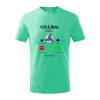 Volejbal volá - Tričko detské bavlnené - 146 cm/10 rokov ( Mätová )