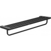 Ravak 10° black Polica na uteráky s držiakom 63cm TD 330.20, Čierna matná X07P563