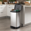 Curver Dvojitý pedálový kôš Deco 23 l + 23 l strieborný-ForU-442065