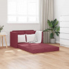 Podlahová rozkládací pohovka 2 v 1 vínová 112x174x55 cm textil Červená 353967