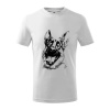 Čiernobiela karikatúra Nemecký ovčiak - Tričko detské bavlnené - 134 cm/8 rokov ( Biela )
