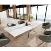 Jedálenský stôl Edge 200-300x100 keramický Laminam®Statuarietto biely