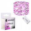 SPRINGOS LED reťaz Nano Duo 10 m 100 LED 3x AA biela ružová