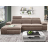 Rohová sedacia súprava Odessa, svetlo hnedá látka, ľavý roh