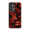 Odolný obal Mobiwear Elite Pro - Samsung Galaxy S21 Ultra - EP45E Temné červené květy (Odolné pouzdro, obal kryt Mobiwear Elite Pro - maximální ochrana mobilu, zesílené hrany, přesné výřezy, pohodlné