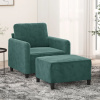 vidaXL Relaxačné kreslo s podnožkou tmavozelené 60 cm zamat - Zelená - 30788-171951