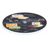 Otočný sklenený servírovací tanier čierny Les Fromages v darčekovej krabičke 32 cm, Easy Life