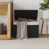 vidaXL Kôš na bielizeň s vekom čierny 55,5x35x34 cm polyratan - Čierna - 160302-177756