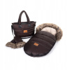 Zimný set HappyBee Trinity Brown - fusak, rukavice, taška
