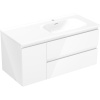 Mexen Orio kúpeľňová skrinka 100 cm s umývadlom Vela pravá, 2S, 1D, biela lesk - 91A13-10047-3-BBFFF00-W23P00