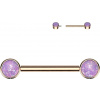 Titánová činka do bradavky s opálovými kamienkami Joanne Farba: Rose Gold/Opal Purple, Dĺžka / priemer: 14 mm, Veľkosť koncovky: 5 mm