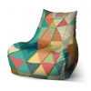 Czech Print s.r.o. Sedací vak Bean trojuholníky, farebná