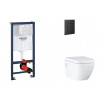Grohe Rapid SL Set predstenovej inštalácie, klozetu, dosky SoftClose a tlačidla Even, phantom black SANI11BB5119-GR